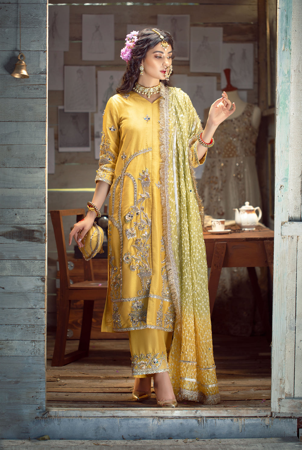 Yellow dress-Pakistani wedding