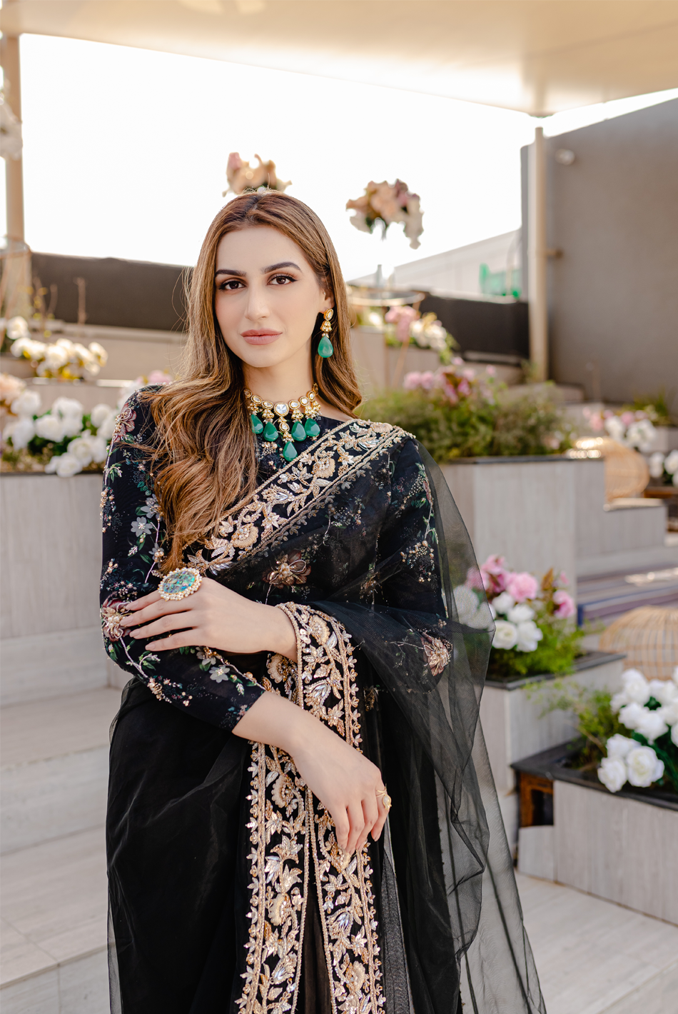 Saree collection-black-best style-ayesha and usman