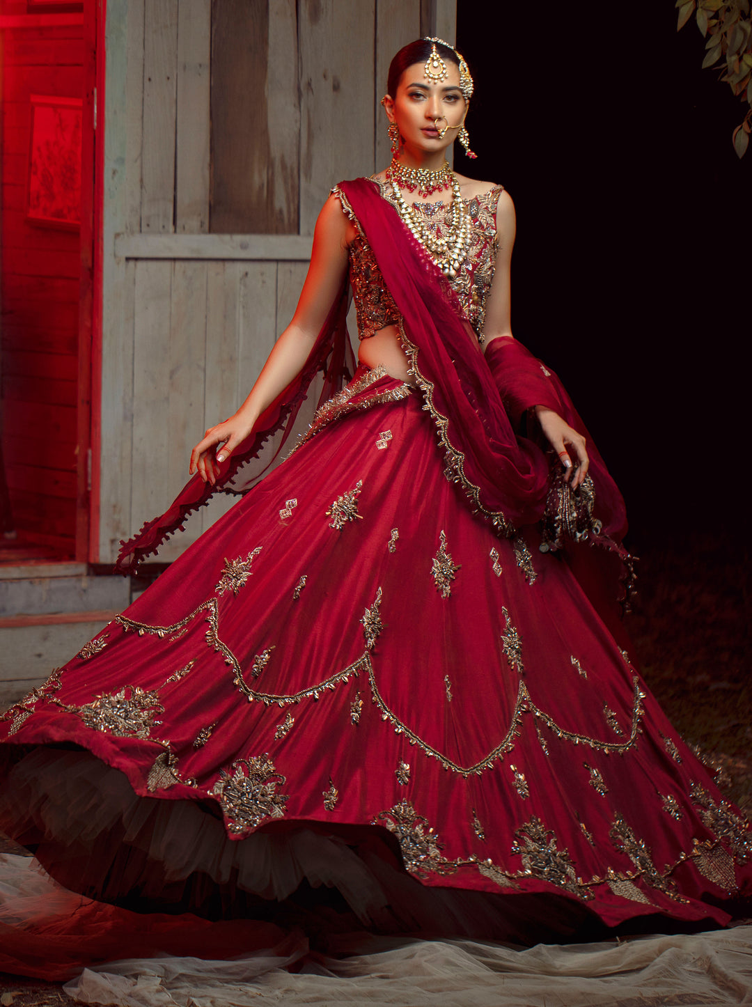 Maroon bridal outfit-pakistani wedding