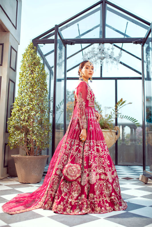 red and pink bridal-ayesha and usman